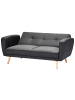 Beliani 2-Sitzer Sofa FLORLI in Schwarz/Braun - (W) 155 x (H) 82 x (L) 85 cm