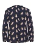 KAFFE curve Langarm-Bluse KCellena Regular fit in Midnight/Pink Flower Print