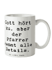 Mr. & Mrs. Panda Kaffeebecher Spruch Pfarrer Details mit Spruch in Weiß