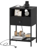 COSTWAY Nachttisch mit Ladestation in Schwarz