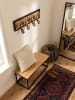KADIMA DESIGN Wandgarderobe Mango Massivholz / Echtleder 60x15x6 cm, Hakenleiste