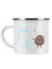 Mr. & Mrs. Panda Emaille Tasse Milch Keks ohne Spruch in Weiß