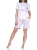 NORMANN Kurzarm Shorty Schlafanzug Pyjama Katzenmotiv in flieder