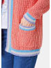 GOLDNER Kurzgröße:  Strickjacke in raffinierter Struktur in papaya / gemustert