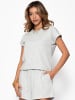 SASSYCLASSY Kurzarm Sweatshirt mit Rückendetail in Grau