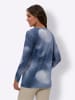 Sieh an! Longshirt in taubenblau-jeansblau-bedruckt
