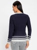 Heine Langarm-Pullover in marine-ecru-gemustert