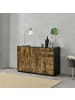 en.casa Sideboard Paarl mit 3 Türen in Braun (H)74cm (B)117cm (T)36cm