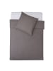 Lumaland Premium Bettwäsche 155x200cm anthrazit + Kissenbezug 80x80cm grau