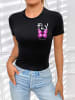 RMK T-Shirt Butterfly SCHWARZ-Pink (kleines Motiv)