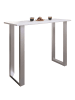 ebuy24 Bartisch Xona silberfarben Weiß 140 x 50 cm