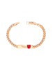 faina Women Cable Chain Link Bracelet in Rose Gold Red