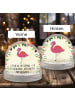Mr. & Mrs. Panda Schneekugel Weihnachten Flamingo Classic mit Sp... in Naturpapier