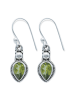 mantraroma 925er Silber - Ohrringe (L) 12 x (B) 28 mm mit Peridot facettiert