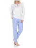NORMANN Langarm Schlafanzug Pyjama Tupfen Punkte Optik in blau
