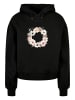 F4NT4STIC Oversized Hoodie Rosa Blumenkranz in schwarz