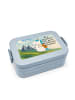 Mr. & Mrs. Panda Lunch Box Einhorn Bergsteiger Design mit Spruch in Blau Pastell