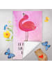 Mr. & Mrs. Panda Handtuch Flamingo Stolz mit Spruch in Aquarell Pink