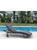 Beliani Gartenliege AMELIA in Grau - (W) 65 x (H) 31 x (L) 199 cm