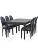ebuy24 Essgruppe Amaretta (7-teilig) Schwarz 180 x 100 cm