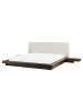 Beliani 4-tlg Doppelbett ZEN in Braun/Weiß