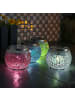 MARELIDA LED Solar Glas Windlicht Mosaik in transparent - H: 10cm