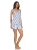NORMANN Ärmellose Spaghettiträger shorty Pyjama Schlafanzug - 53688 in hellblau