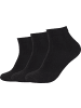 camano Baumwolle Bio Unisex-Kurzsocken 3 Paar ca-soft in schwarz
