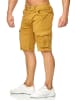 Max Men Cargo Shorts Chino Bermuda Kurze Hose Stretch Sommer in Gelb