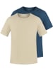 normani 2er Set Herren T-Shirts aus Bio-Baumwolle Nyons in Beige/Marine