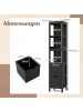 COSTWAY Hochschrank Bad 145cm in Schwarz