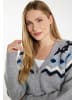 DreiMaster Damen Strickjacke in Grau Mehrfarbig