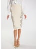 faina Damen Strick Midirock in Wollweiss