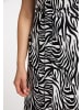faina Damen Maxikleid Mit Zebra-Print in Schwarz Weiss