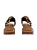 Divine Factory Alenoa-Sandalen aus Leder mit Absatz Schwarz