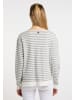 DreiMaster Damen Strickpullover in Wollweiss Grau Melange