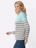 Sieh an! Langarm-Shirt in mint-grau-geringelt