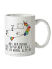 Mr. & Mrs. Panda Tasse Einhorn Blümchentail mit Spruch in Weiß