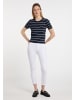 DreiMaster Maritim Damen Kurzarm-Pullover in Marine Wollweiss