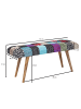 KADIMA DESIGN Sitzbank Samt / Massivholz Bank 117x51x38 cm Bettbank Patchwork,