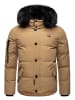 STONE HARBOUR Winterjacke Halvaar in Light Brown mit schwarzem Fell