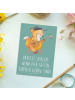 Mr. & Mrs. Panda Postkarte Ukulele Freude mit Spruch in Meeresbrise