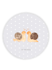 Mr. & Mrs. Panda Rund Magnet Schnecken Liebe ohne Spruch in Grau Pastell