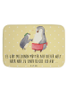 Mr. & Mrs. Panda Badematte Pinguin mit Kind mit Spruch in Gelb Pastell