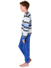 NORMANN Kinde langarm Schlafanzug Pyjama Bündchen Norweger Coralfleece - 76973 in blau
