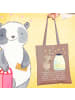 Mr. & Mrs. Panda Shopping Tasche Maus Sterne mit Spruch in Braun Pastell
