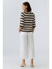 Oui Leinen Pullover in dk brown offwhite