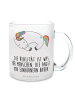 Mr. & Mrs. Panda Teetasse Glas Einhorn Nacht mit Spruch in Transparent
