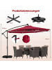 COSTWAY Sonnenschirm mit Ständer & LED-Leuchten 300 cm in Rot