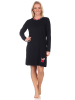 NORMANN Langarm Nachthemd Tiermotiv - 87585 in schwarz